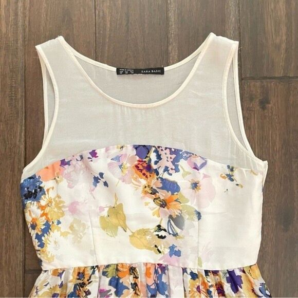 Zara Basic Floral Multicolor Sleeveless Dress XS - Picture 3 of 6
